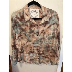Handmade Rare Bird Western Shirt Sz XL Button Down Cowgirl Distressed NOS!
